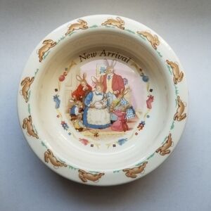 Vintage Royal Doulton "New Arrival " Bunnykins Soup/Cereal Bowl
